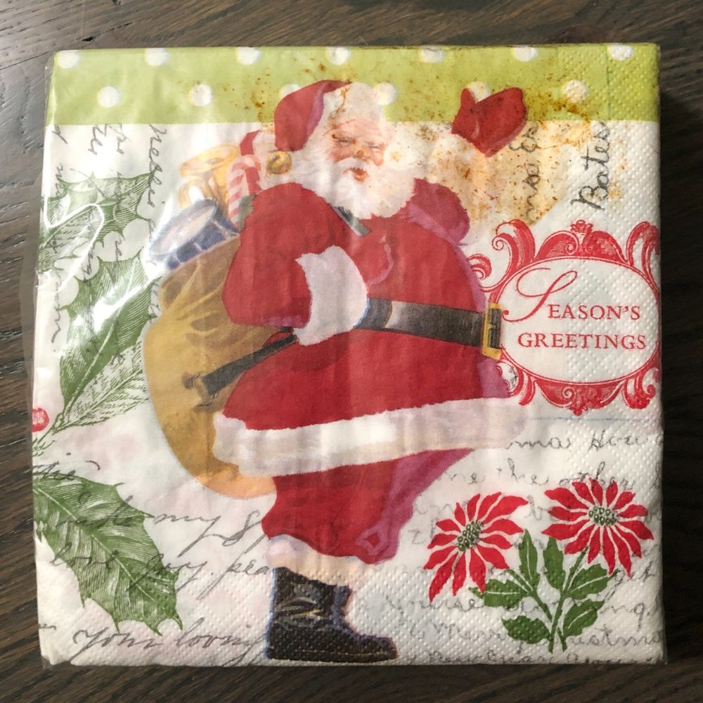 Vintage Santa Claus Christmas Napkins 50ct NEW